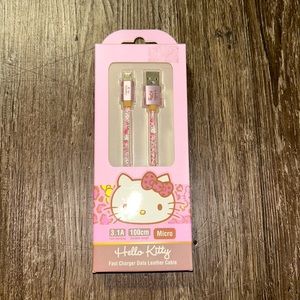 BNWT 🌸Hello Kitty 🌸 Fast charger Data Leather Cable from Sanrio Japan!